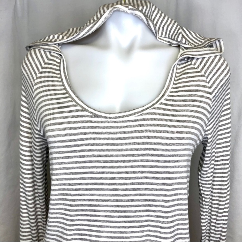 Women Splendid hooded scoop neck striped top, S - Picture 8 of 8